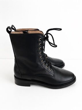 INTENTIONALLY BLANK Elaine Leather Lace-Up Boot Size 6